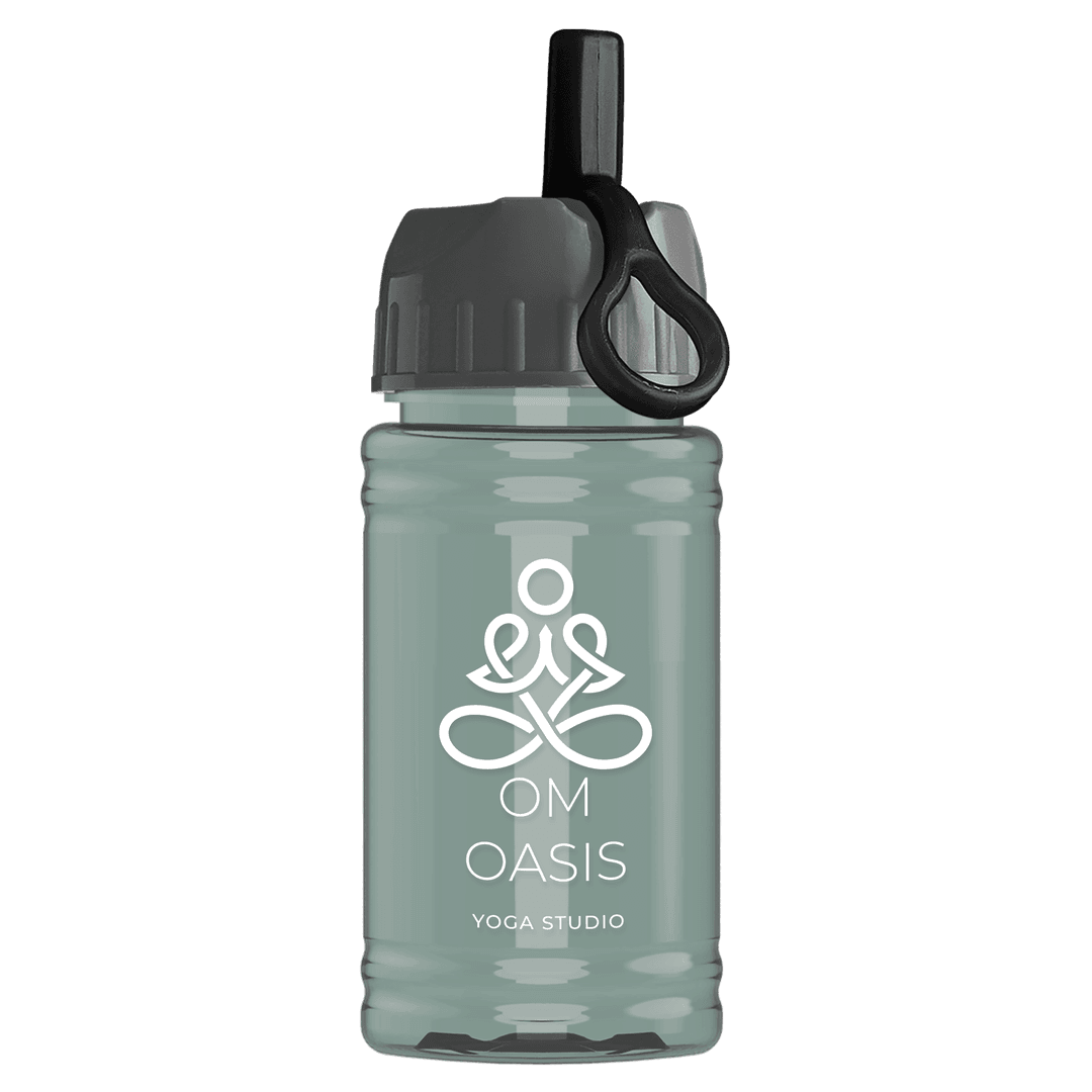 Mini RPET Bottle with Ring-Straw Lid - 16 oz.