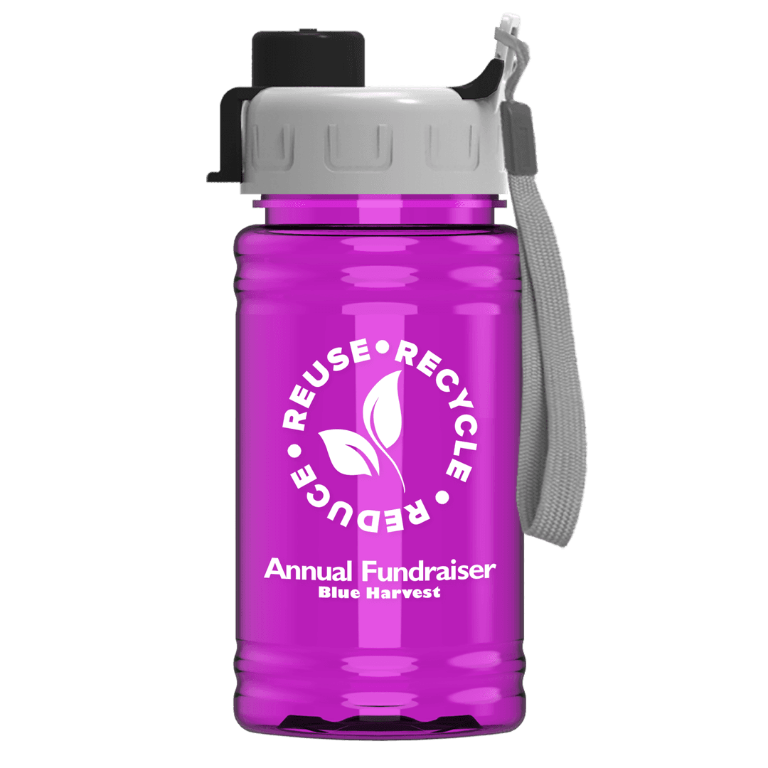 Mini RPET Bottle with Quick-Snap Lid - 16 oz.