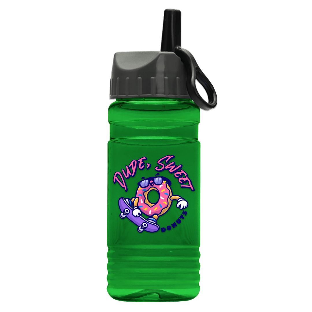 RPET Bottle with Ring-Straw Lid - 20 oz.