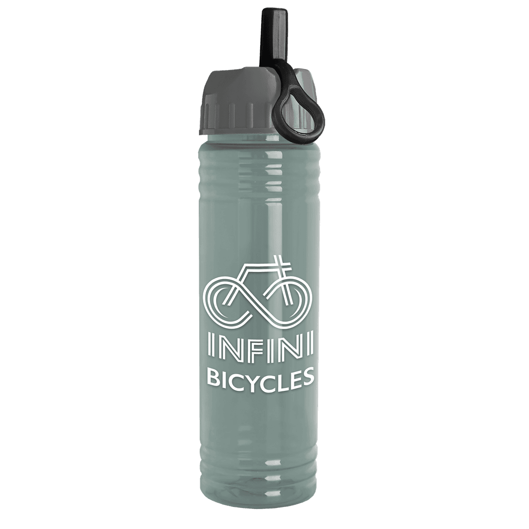 Slim Fit RPET Bottle with Ring-Straw Lid - 24 oz.