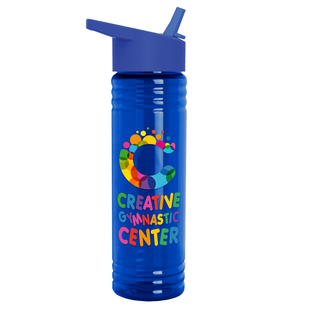 Slim Fit RPET Bottle with Flip-Straw Lid - 24 oz.
