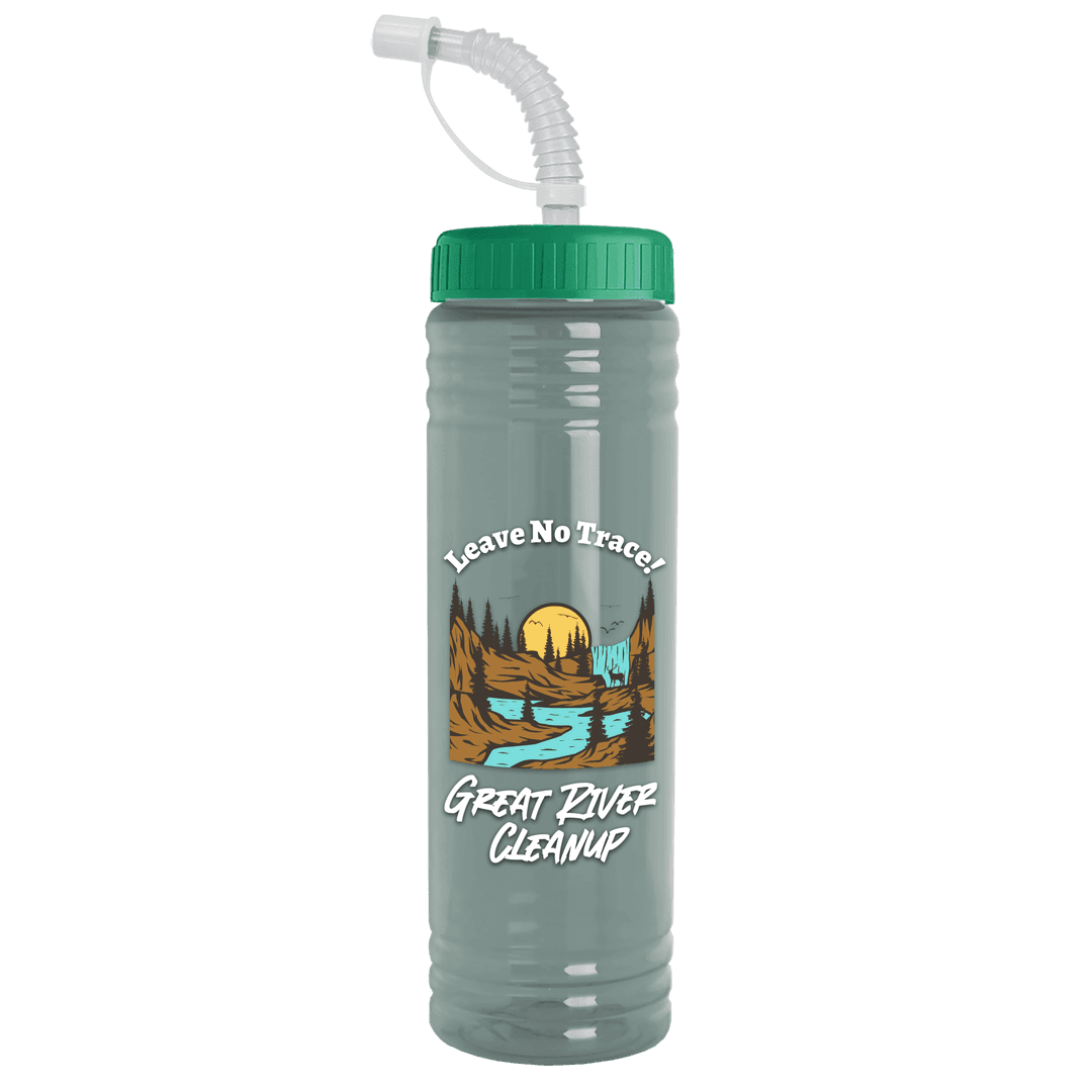 Slim Fit RPET Bottle with Straw Lid - 24 oz.
