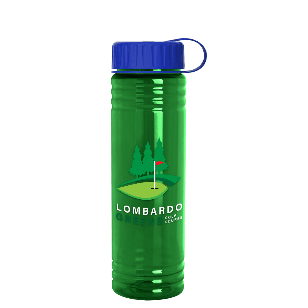 Slim Fit RPET Bottle with Tethered Lid - 24 oz.