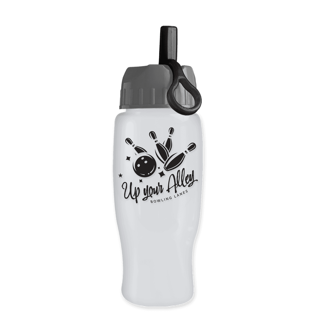 Poly+ Recycled Bottle with Ring-Straw Lid - 27 oz.