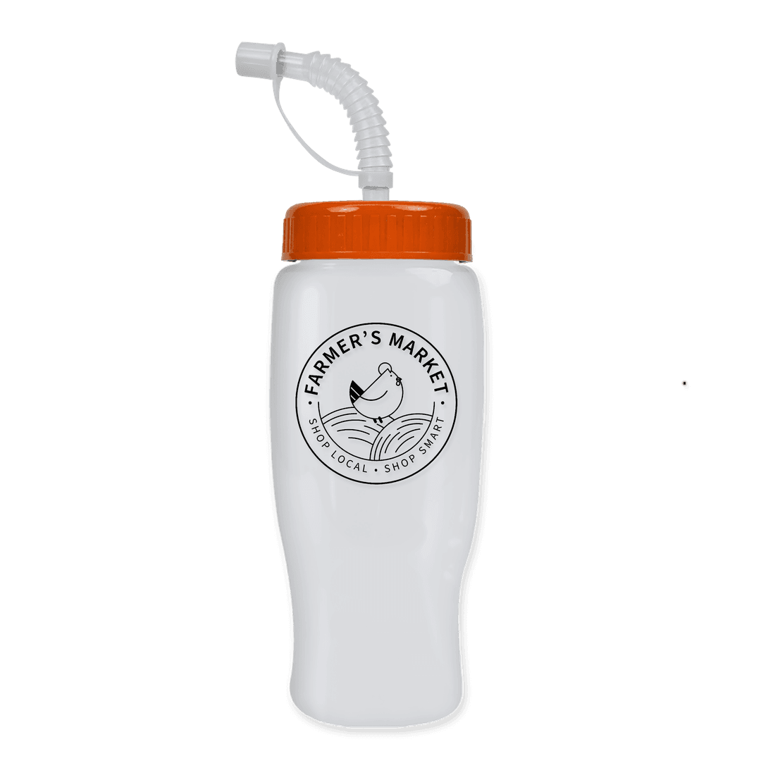 Poly+ Recycled Bottle with Straw Lid - 27 oz.