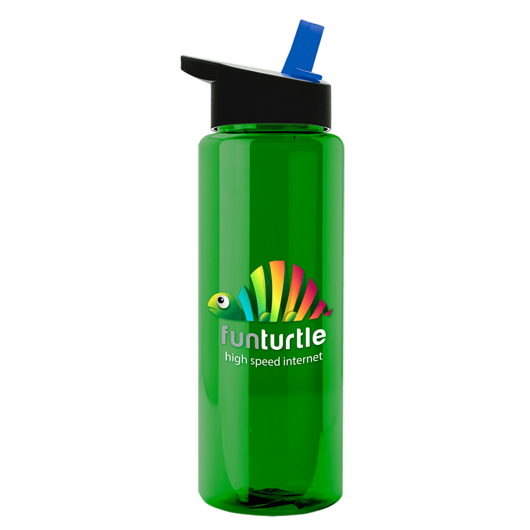 Slim Fit RPET Bottle with Flip-Straw Lid - 32 oz.