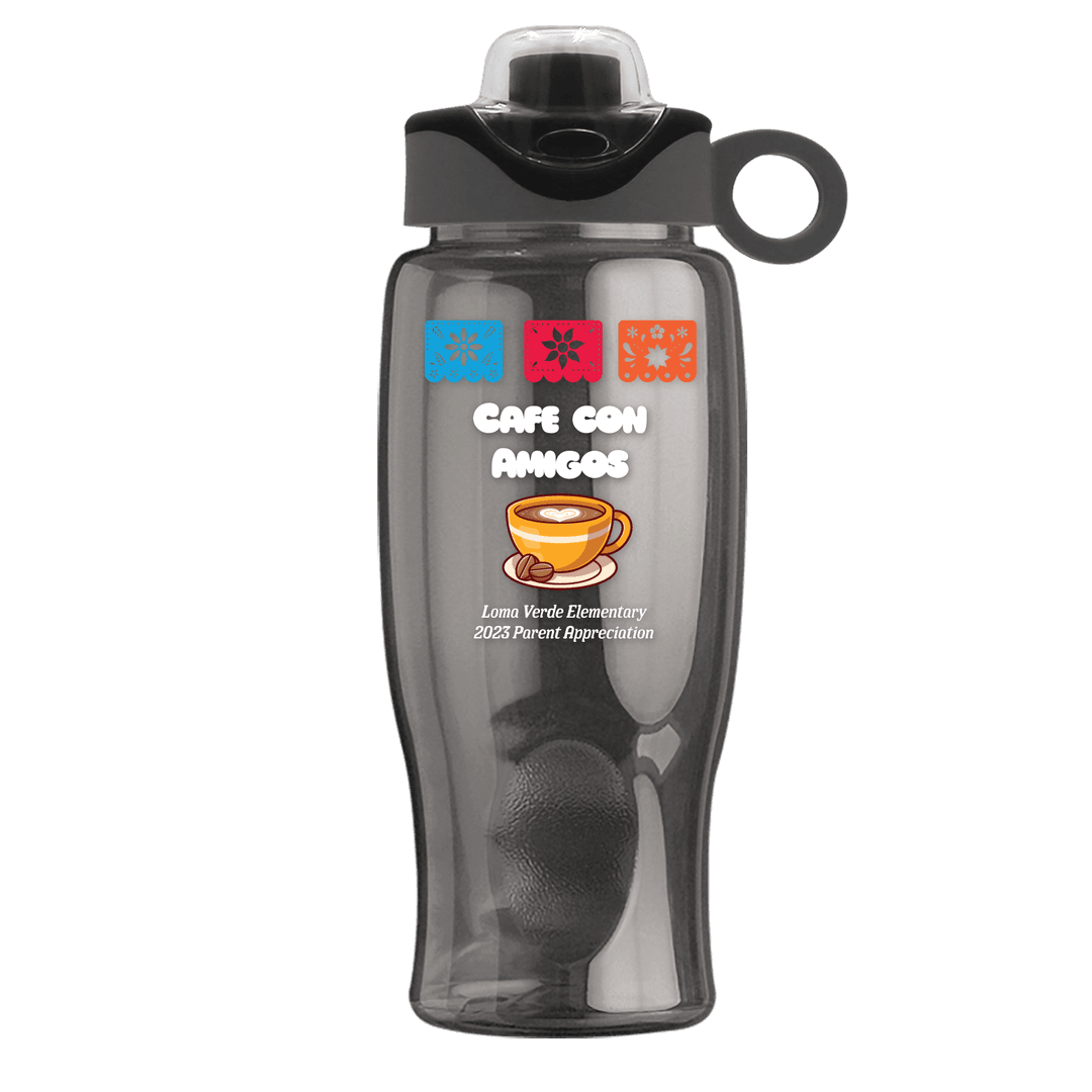 Poly+ Bottle with Two-Tone Drink-Thru Lid with Silicone Loop - 27 oz.