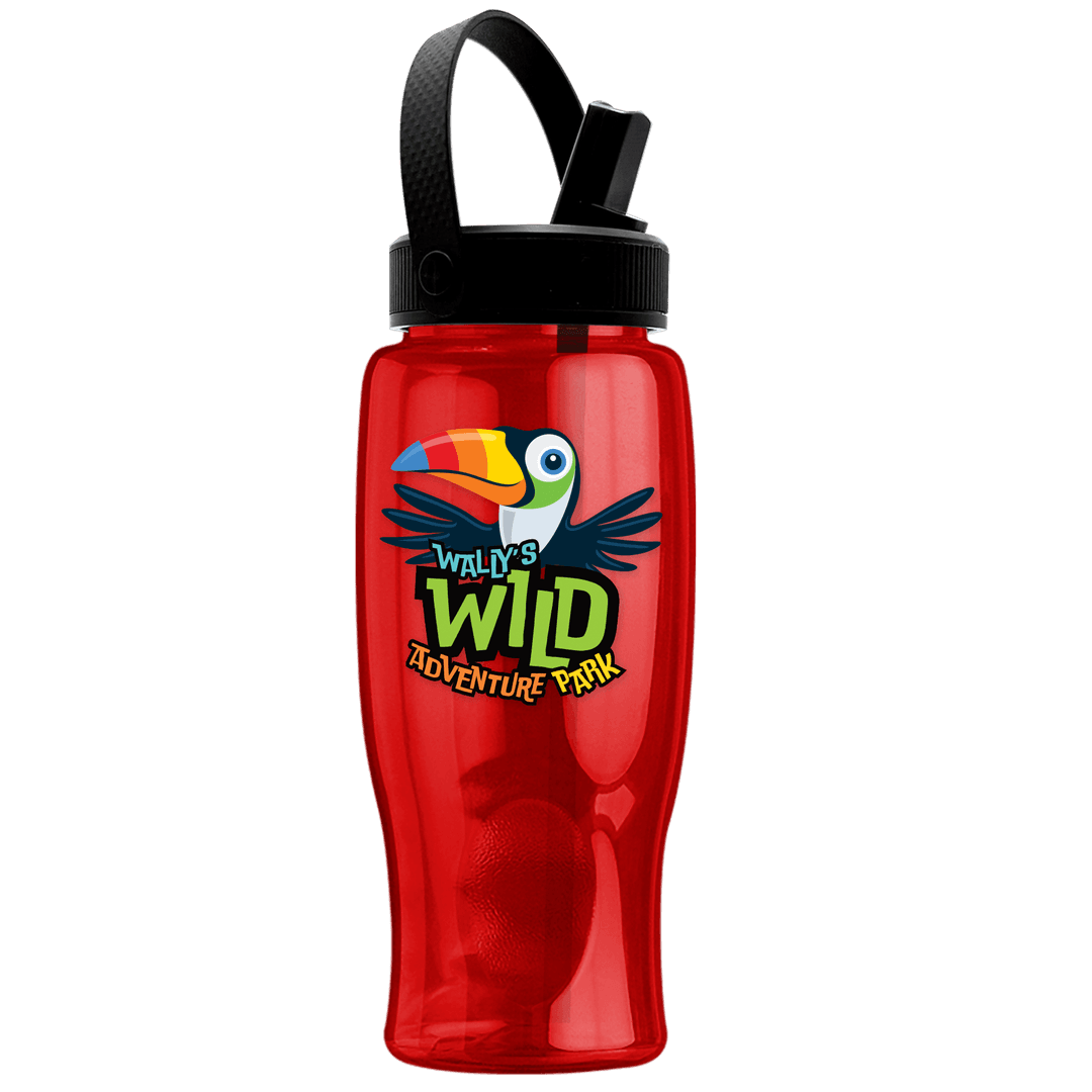 Poly+ Bottle with Flip-Straw, Swivel-Handle Lid - 27 oz.