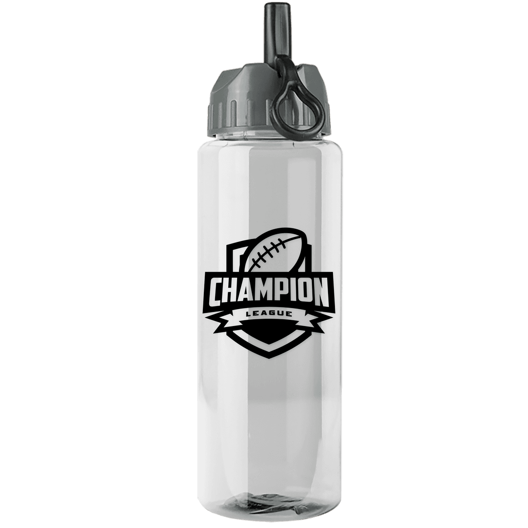 Guzzler Bottle with Ring-Straw Lid - 32 oz.