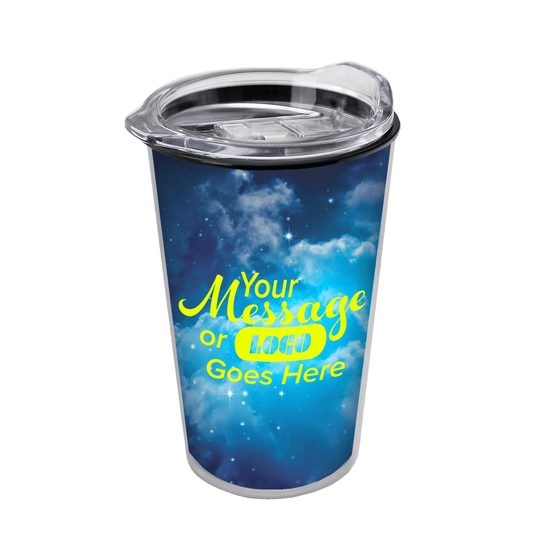 Transparent Tumbler with Slider Lid and Full-Color Paper Insert - 14 oz.