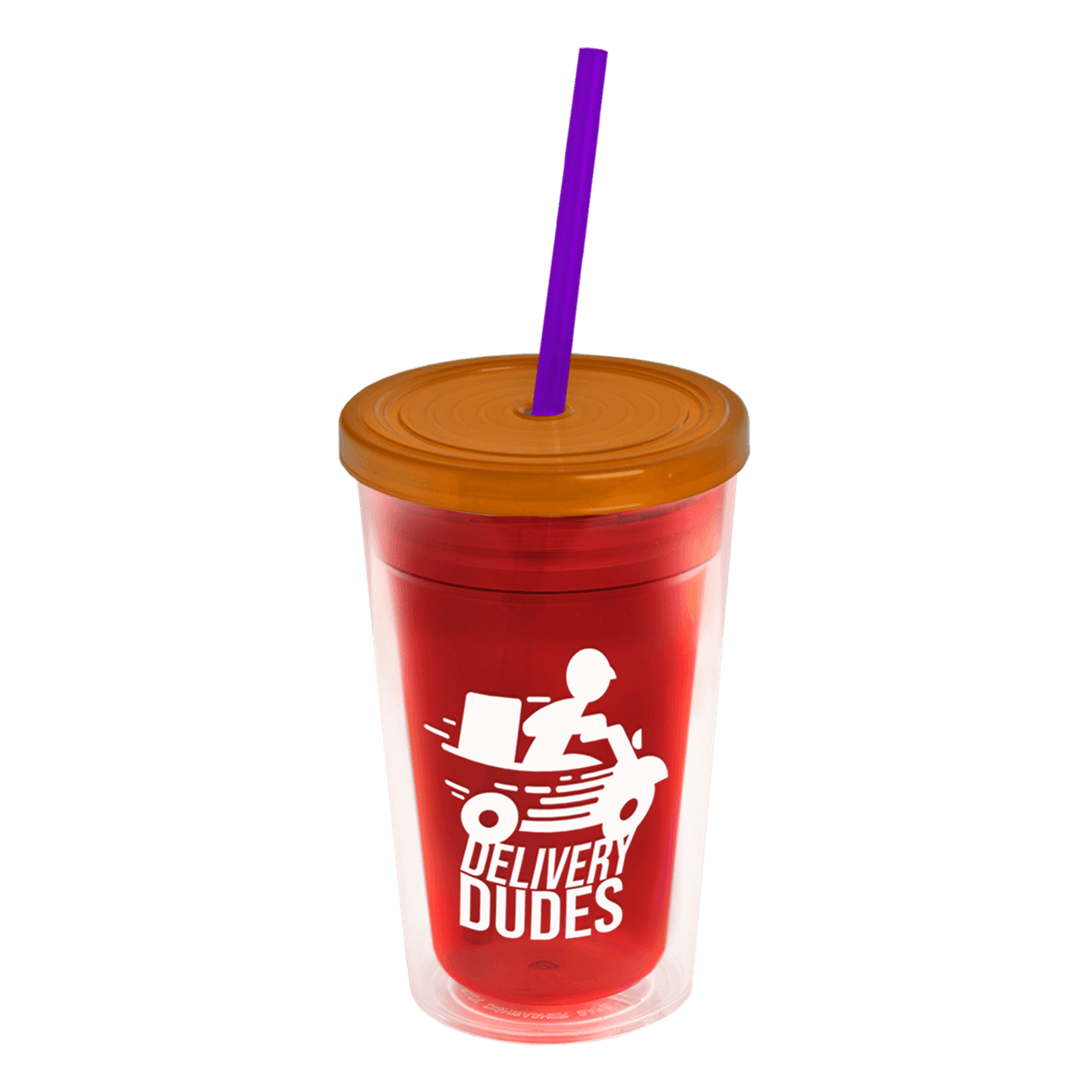 Transparent Tumbler with Straw Lid - 16 oz.