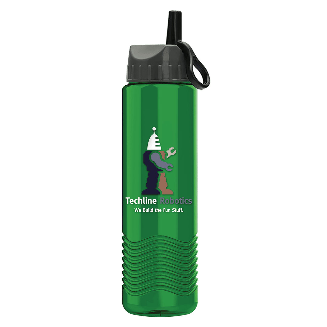 Wave Tritan® Bottle with Ring-Straw Lid - 24 oz.