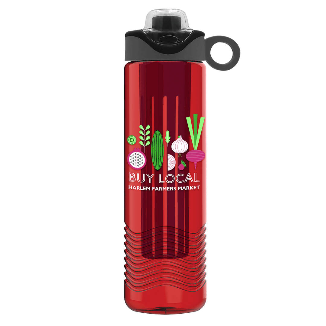Wave Tritan® Bottle with Two-Tone Drink-Thru Lid with Silicone Loop and Infuser - 24 oz.