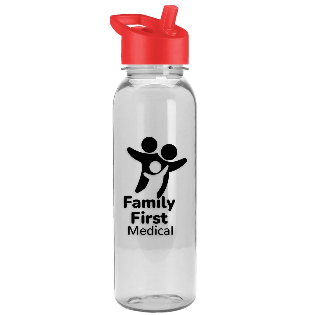 Flat-Sided Tritan® Bottle with Flip-Straw Lid - 24 oz.