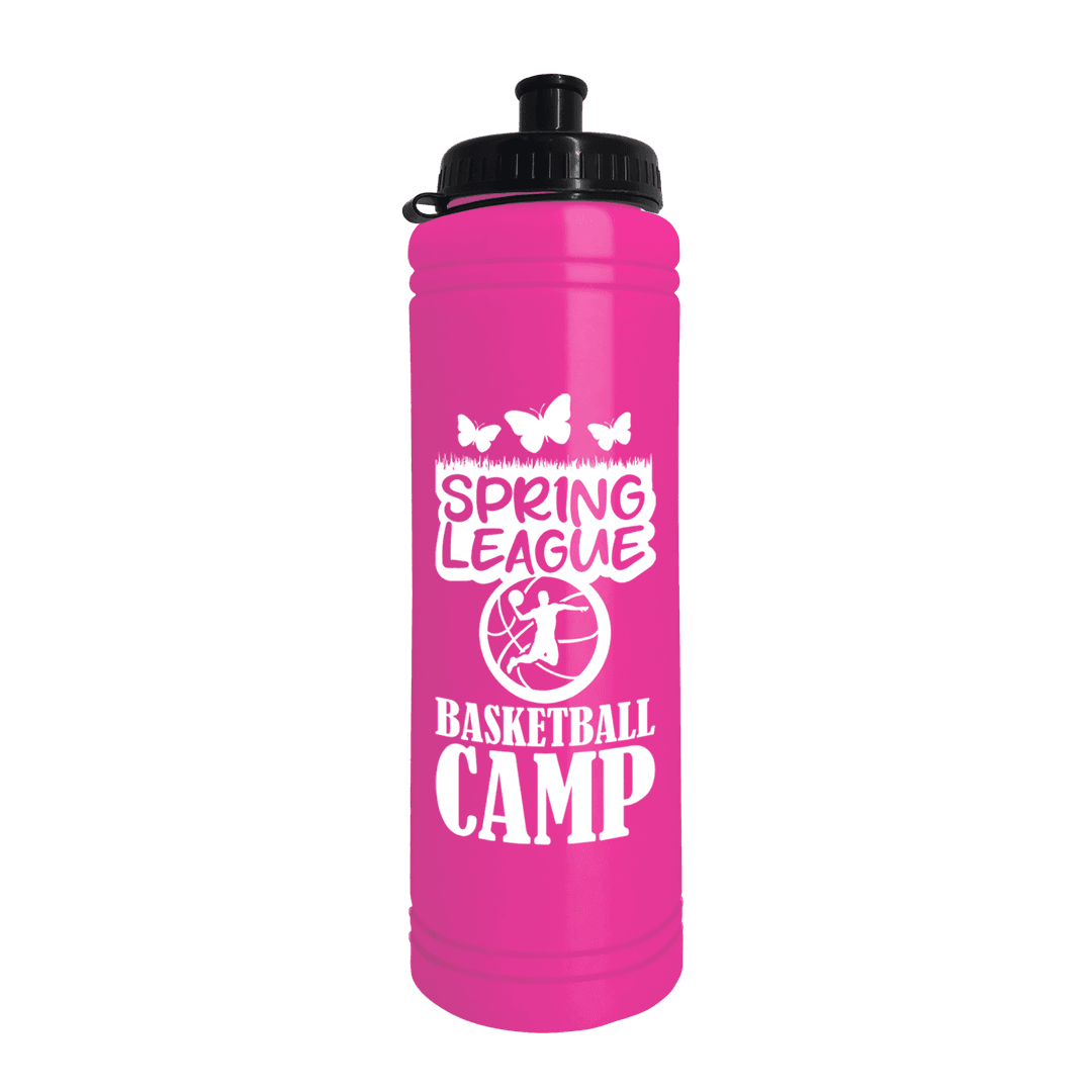 Slim Line Bottle with Tethered Push-Pull Lid - 25 oz.